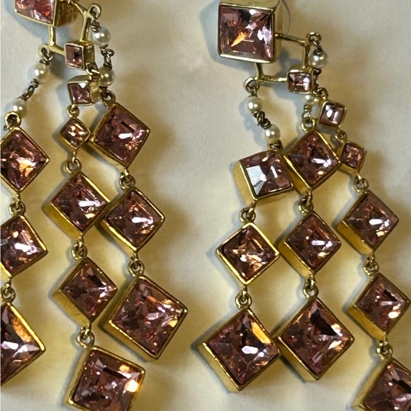 Beautiful original Swarovski pink crystal chandelier earrings - Picture 4 of 7